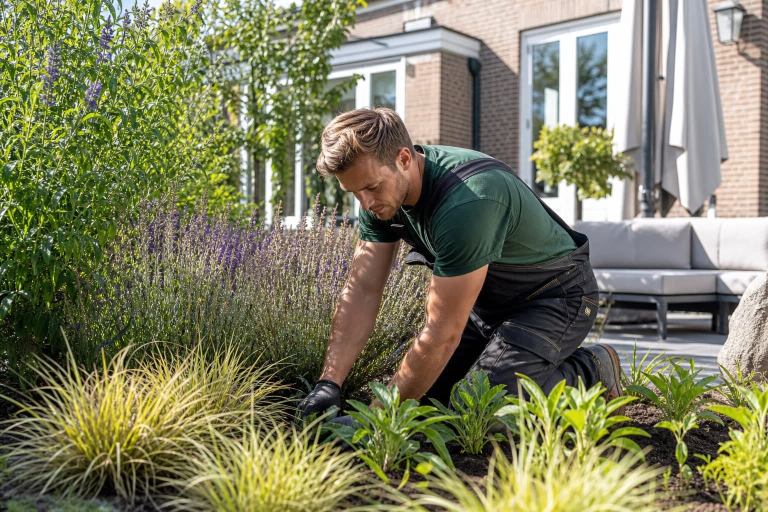 Hovenier aan het werk