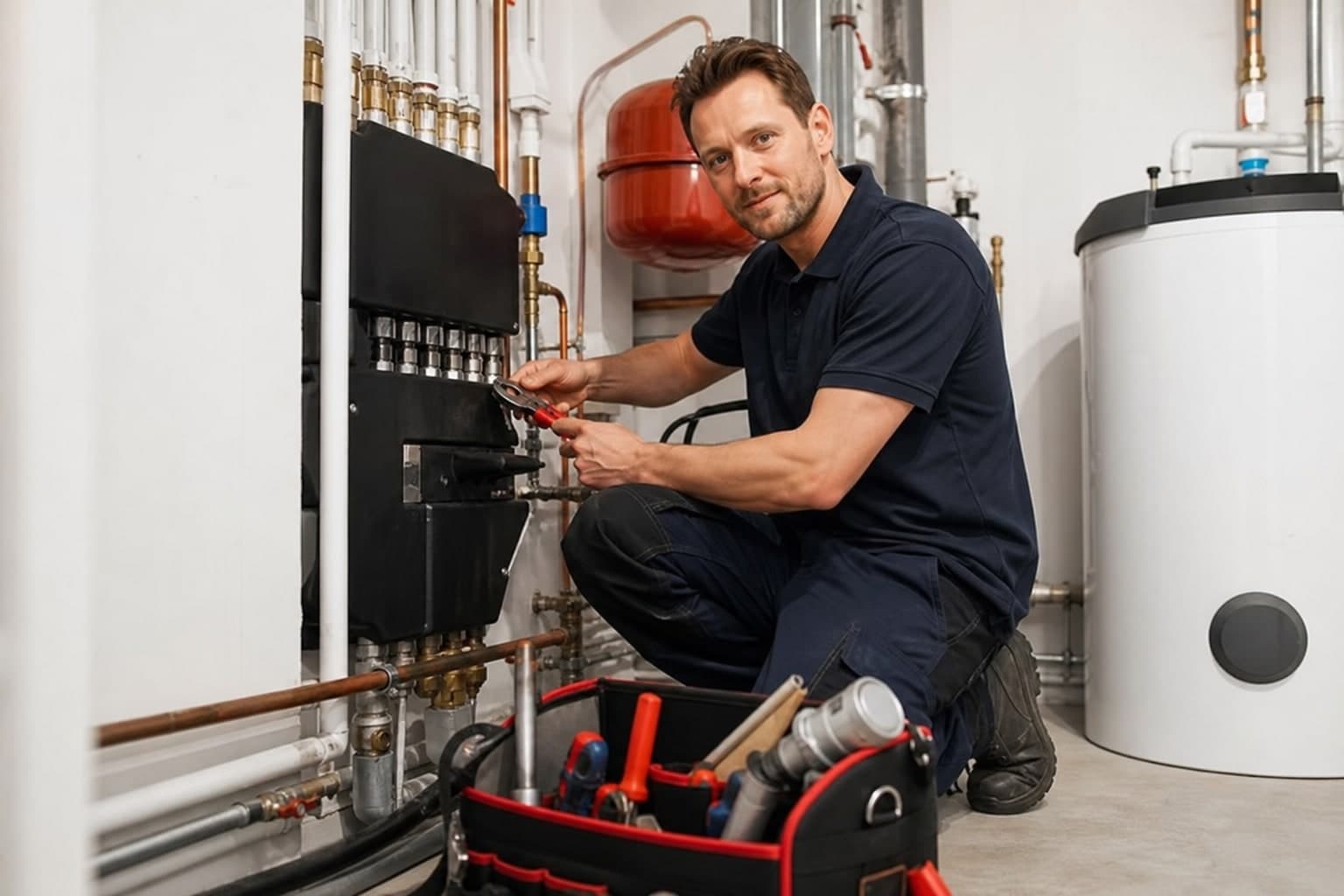 Installatiebedrijf aan het werk
