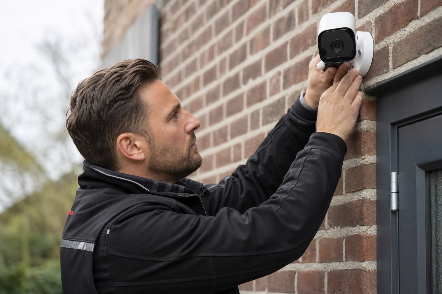 Alarmsysteem installateur aan het werk
