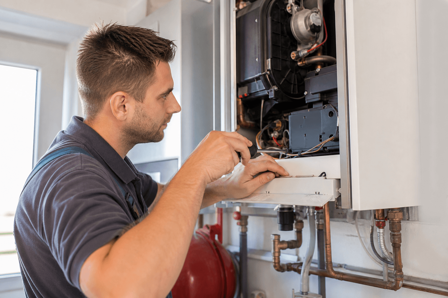 CV installateur aan het werk