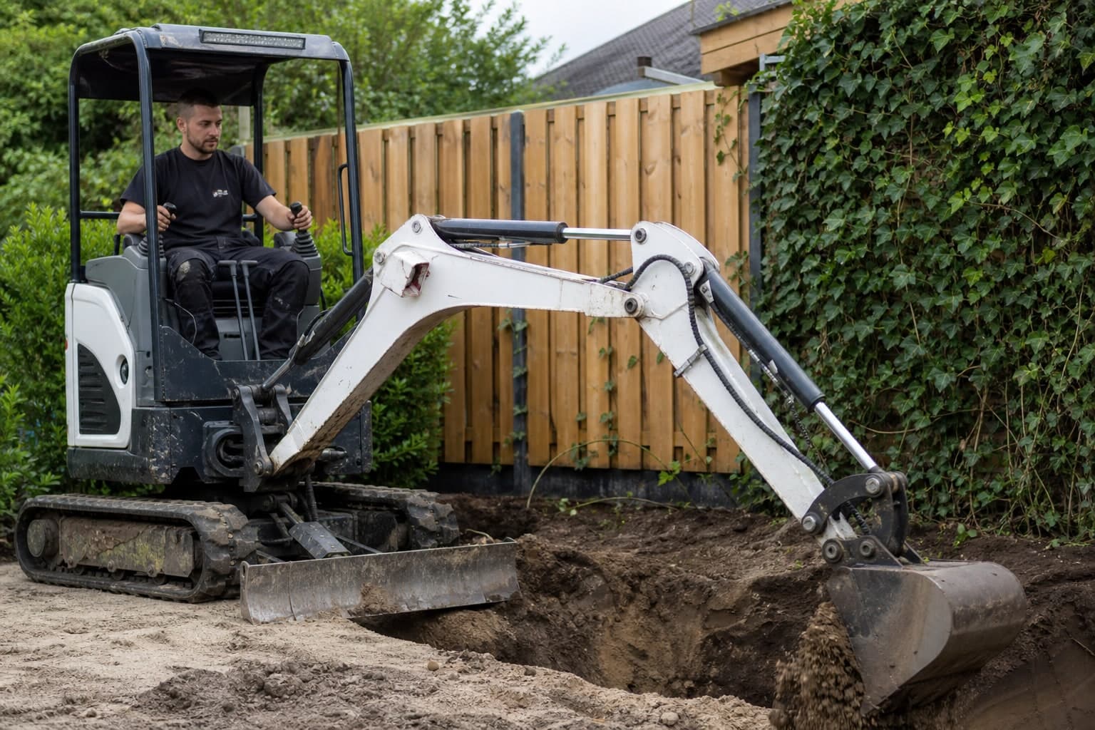 Grondwerker aan het werk