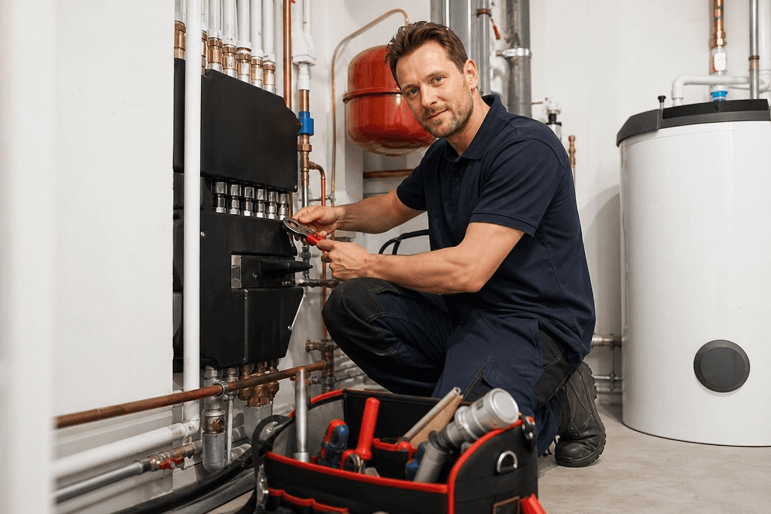 Installatiebedrijf aan het werk