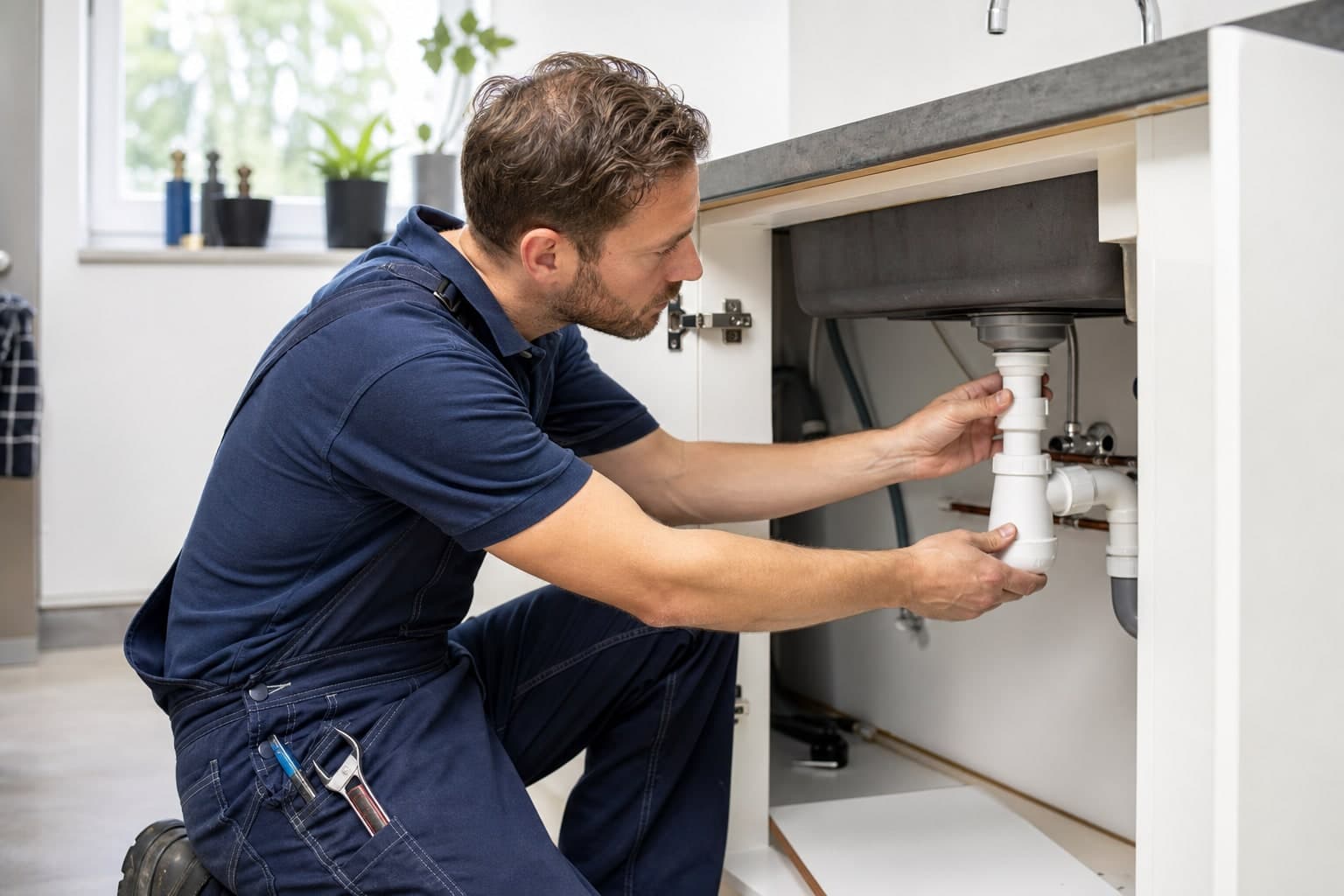 Loodgieter aan het werk