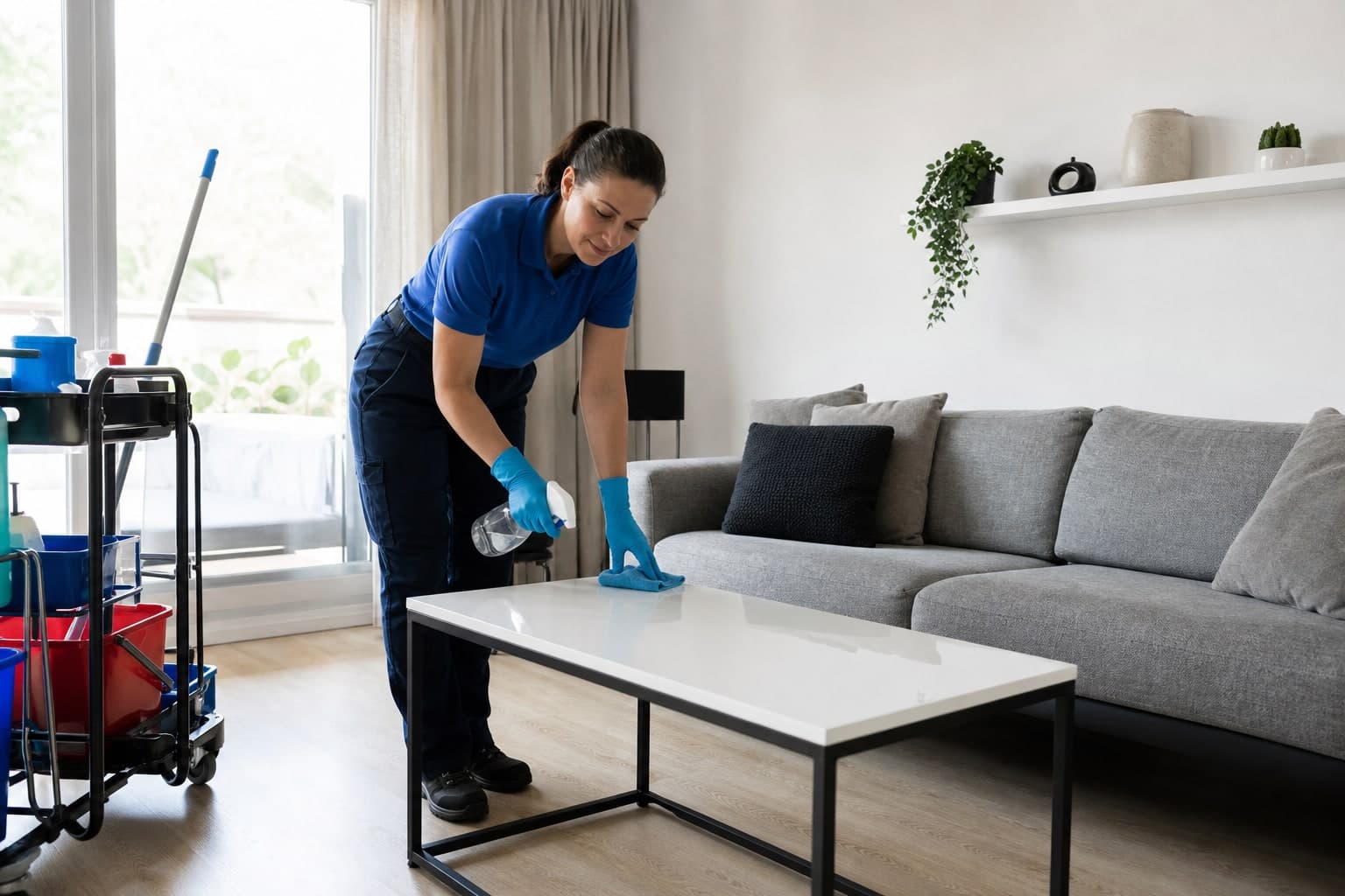 Schoonmaakbedrijf aan het werk