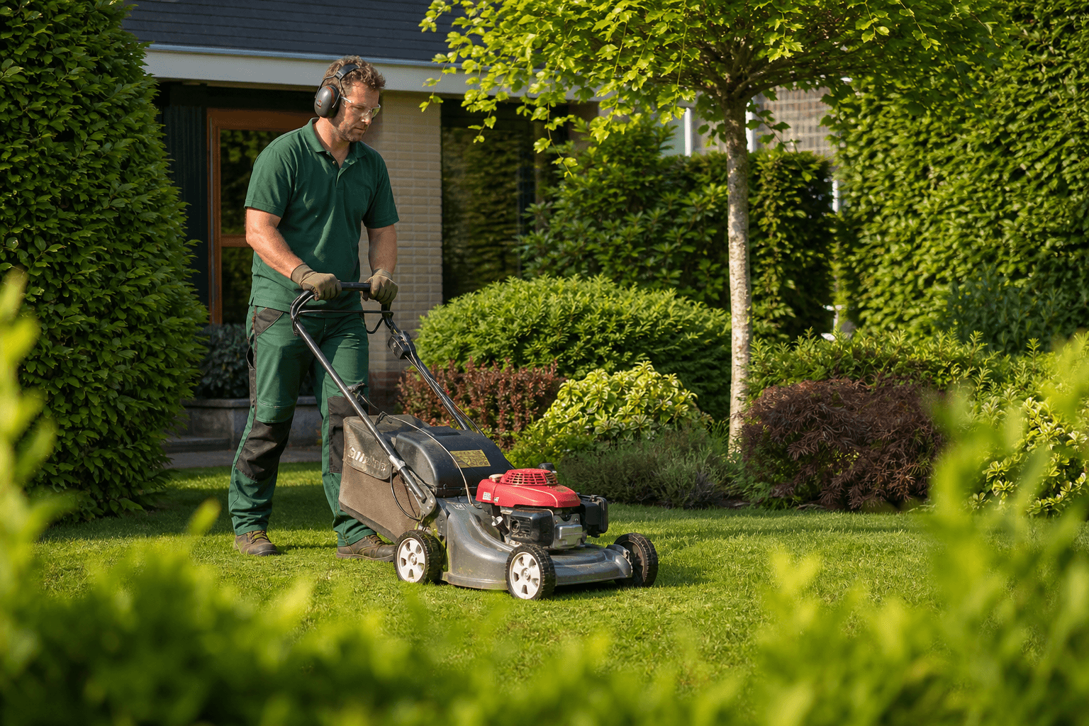 Tuinman aan het werk
