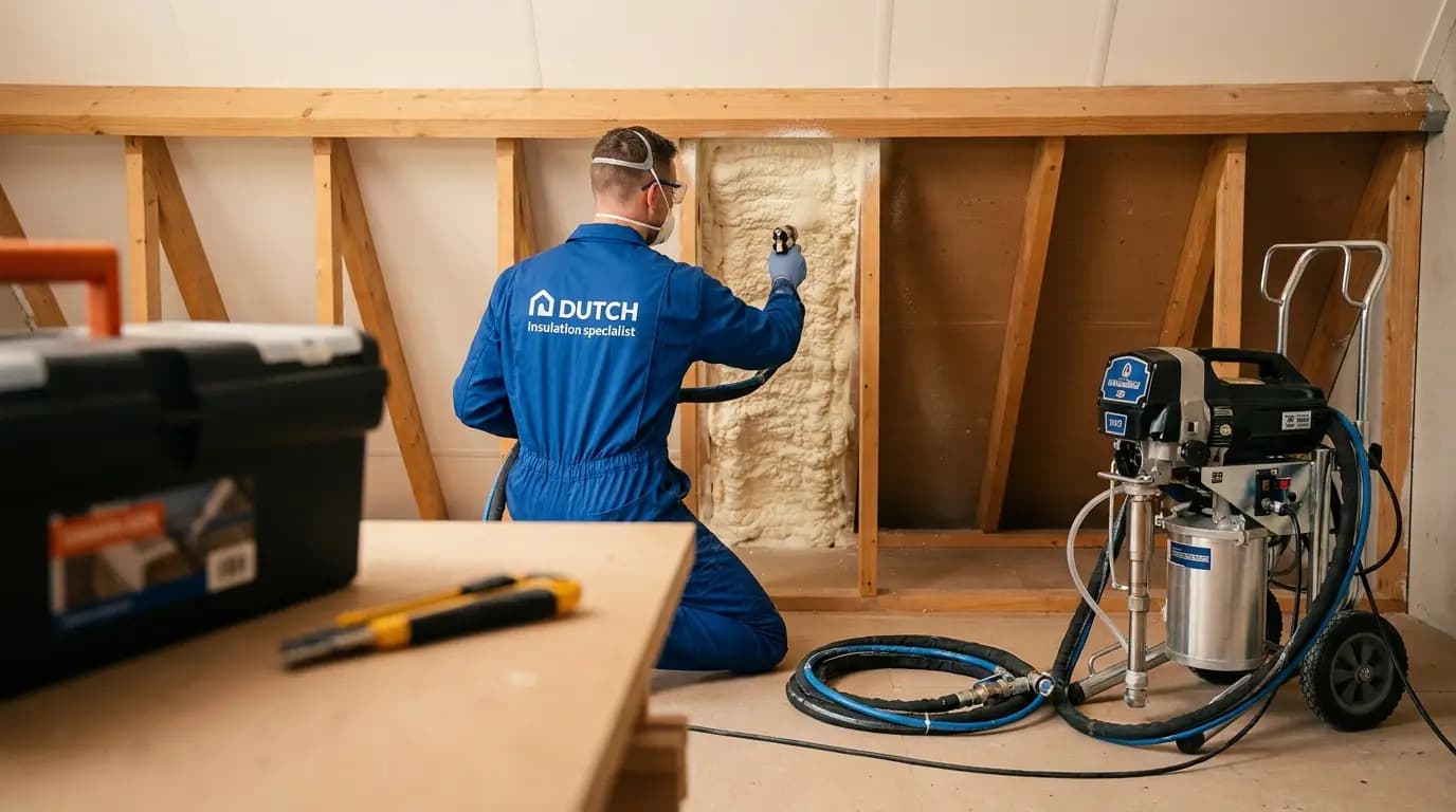 Vakman bezig met ventilatiesysteem installeren of vervangen in een Nederlandse woning
