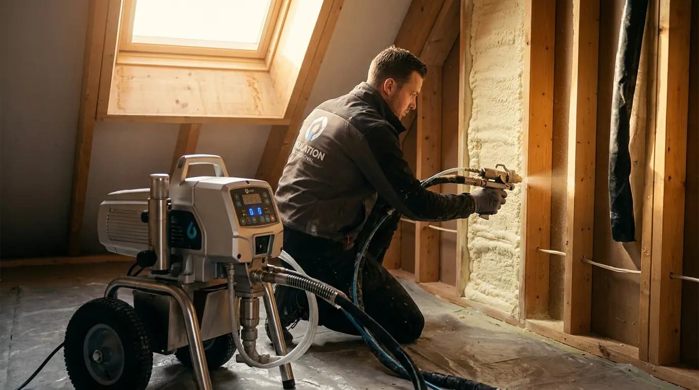 Vakman bezig met binnenmuur isoleren in een Nederlandse woning