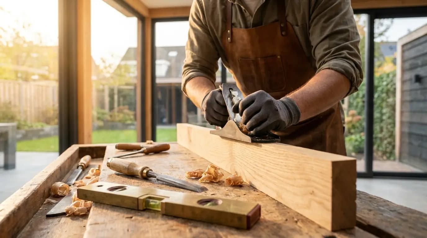 Vakman bezig met wat kost een timmerman in een Nederlandse woning