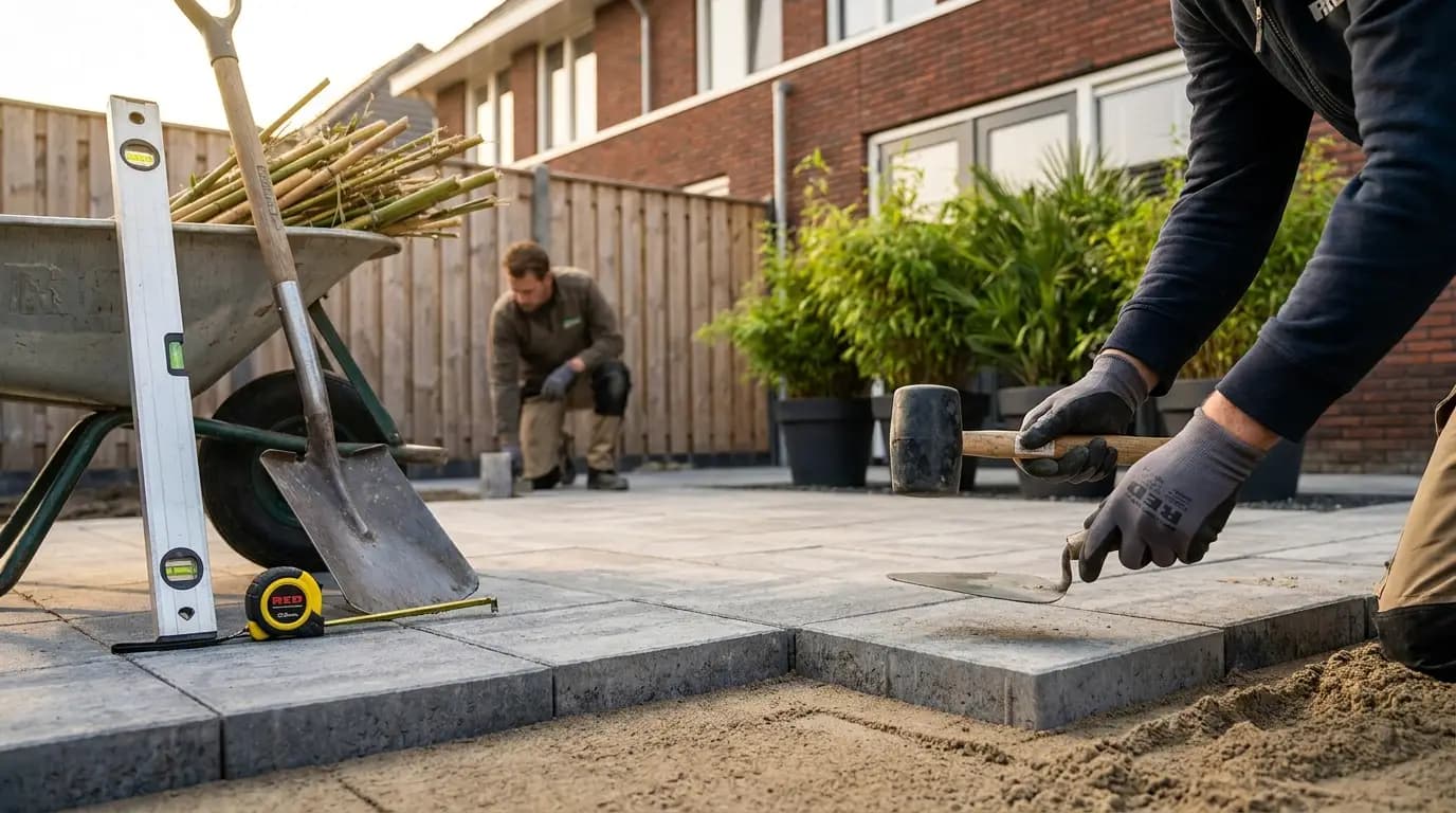 Vakman bezig met bamboe verwijderen in een Nederlandse woning